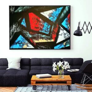 INDIFERENCE Abstract Wall Art INDIFERENCE abstract wall art with geometric shapes and bold colors