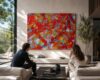 BROKEN HEART expressive abstract painting on canvas