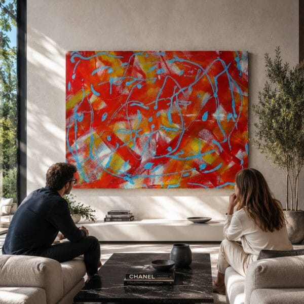 BROKEN HEART expressive abstract painting on canvas
