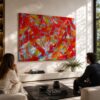 BROKEN HEART colorful abstract acrylic painting left side view
