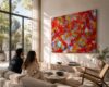 BROKEN HEART colorful abstract acrylic painting right side view