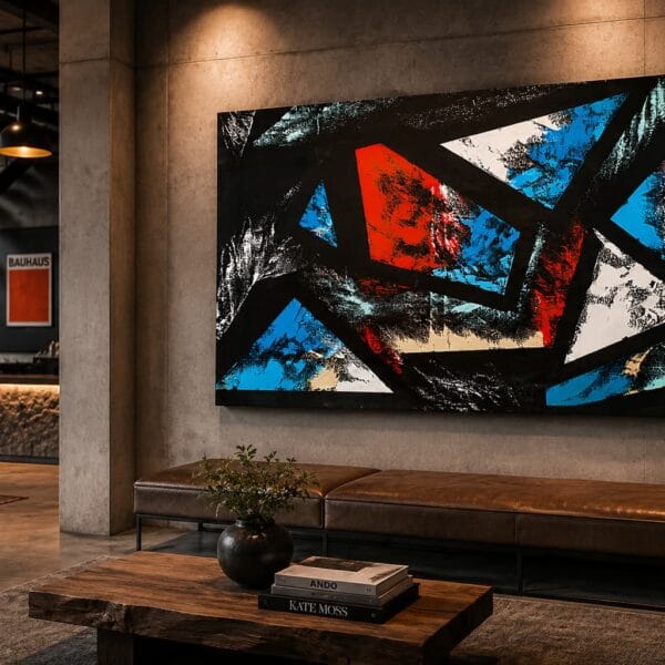 INDIFFERENCE geometric abstract acrylic painting front view