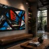 INDIFFERENCE geometric abstract acrylic painting left view