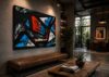 INDIFFERENCE geometric abstract acrylic painting left view