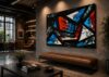 INDIFFERENCE geometric abstract acrylic painting right view