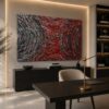 SILHOUETTE red abstract acrylic painting left side view