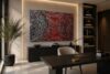 SILHOUETTE red abstract acrylic painting left side view
