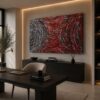 SILHOUETTE red abstract acrylic painting right side view