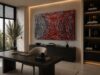 SILHOUETTE red abstract acrylic painting right side view