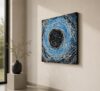 DISTORTION blue abstract acrylic painting right view by Daniel Mikaelian