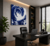 CYCLONE EYE blue abstract acrylic painting left side view