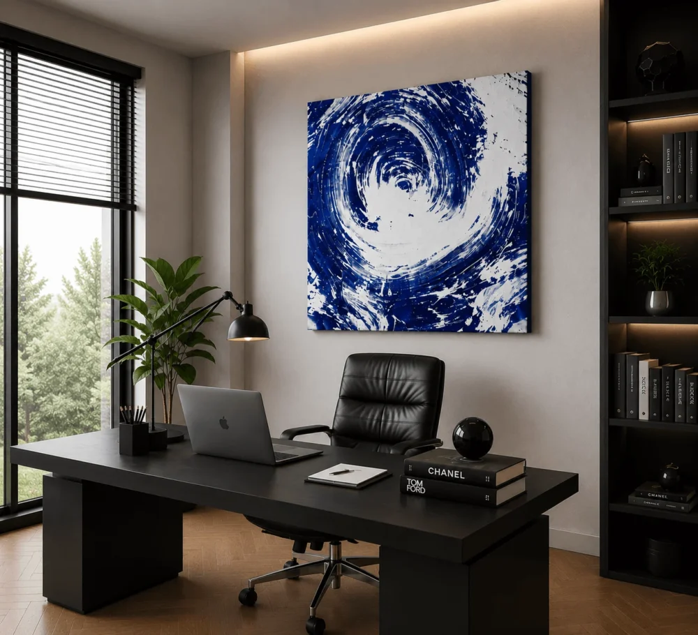 CYCLONE EYE swirl abstract acrylic painting right side view