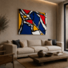 DIFFERENCES colorful abstract acrylic painting left side view