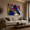 DIFFERENCES colorful abstract acrylic painting left side view