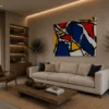 DIFFERENCES colorful abstract acrylic painting right side view