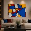 DISTINCTION colorful abstract acrylic painting front view