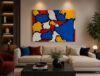 DISTINCTION colorful abstract acrylic painting front view