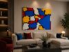 DISTINCTION colorful abstract acrylic painting left side view