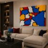 DISTINCTION colorful abstract acrylic painting right side view