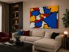 DISTINCTION colorful abstract acrylic painting right side view