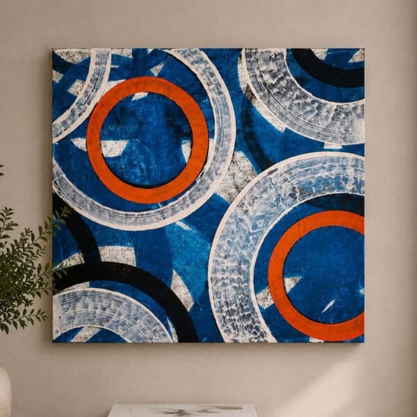 SUSPICIOUS contemporary circle abstract painting front view
