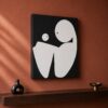 MOM & SON minimalist mother and child painting left side view