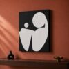 MOM & SON minimalist mother and child painting right side view