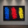 PEACE PASSION CREATIVITY colorful abstract painting by Daniel Mikaelian – front view