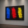 PEACE PASSION CREATIVITY colorful abstract painting by Daniel Mikaelian – right view