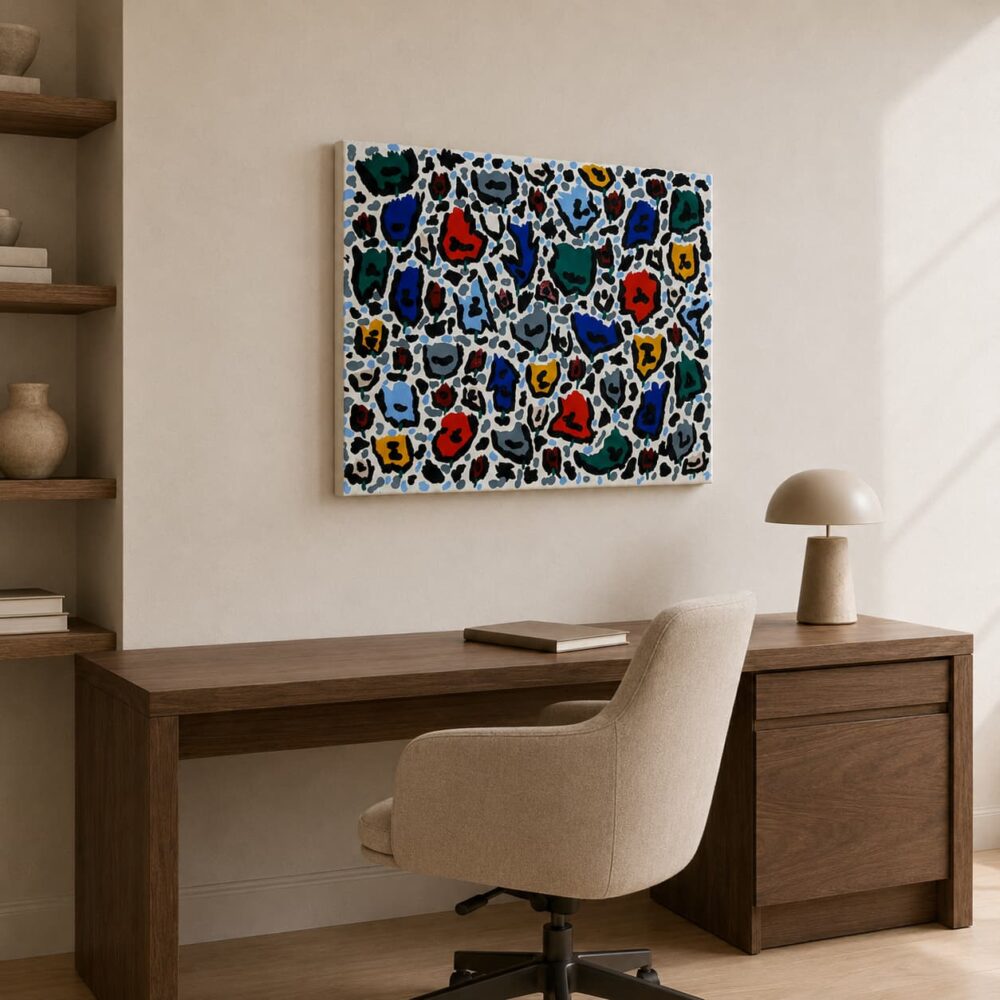 WARM & COOL warm and cool abstract painting by Daniel Mikaelian – left view