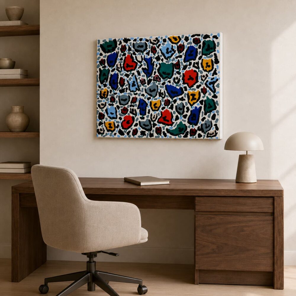 WARM & COOL warm and cool abstract painting by Daniel Mikaelian – right view